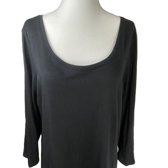 Pure Jill Black Balletcore Tunic Dress M Tall Tencel Modal Soft Scoop Neck - Picture 5 of 14
